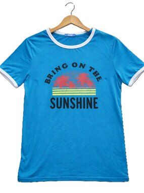 Retro Sunshine Graphic Tee Women's Large Soft Triblend Boho Summer T-Shirt